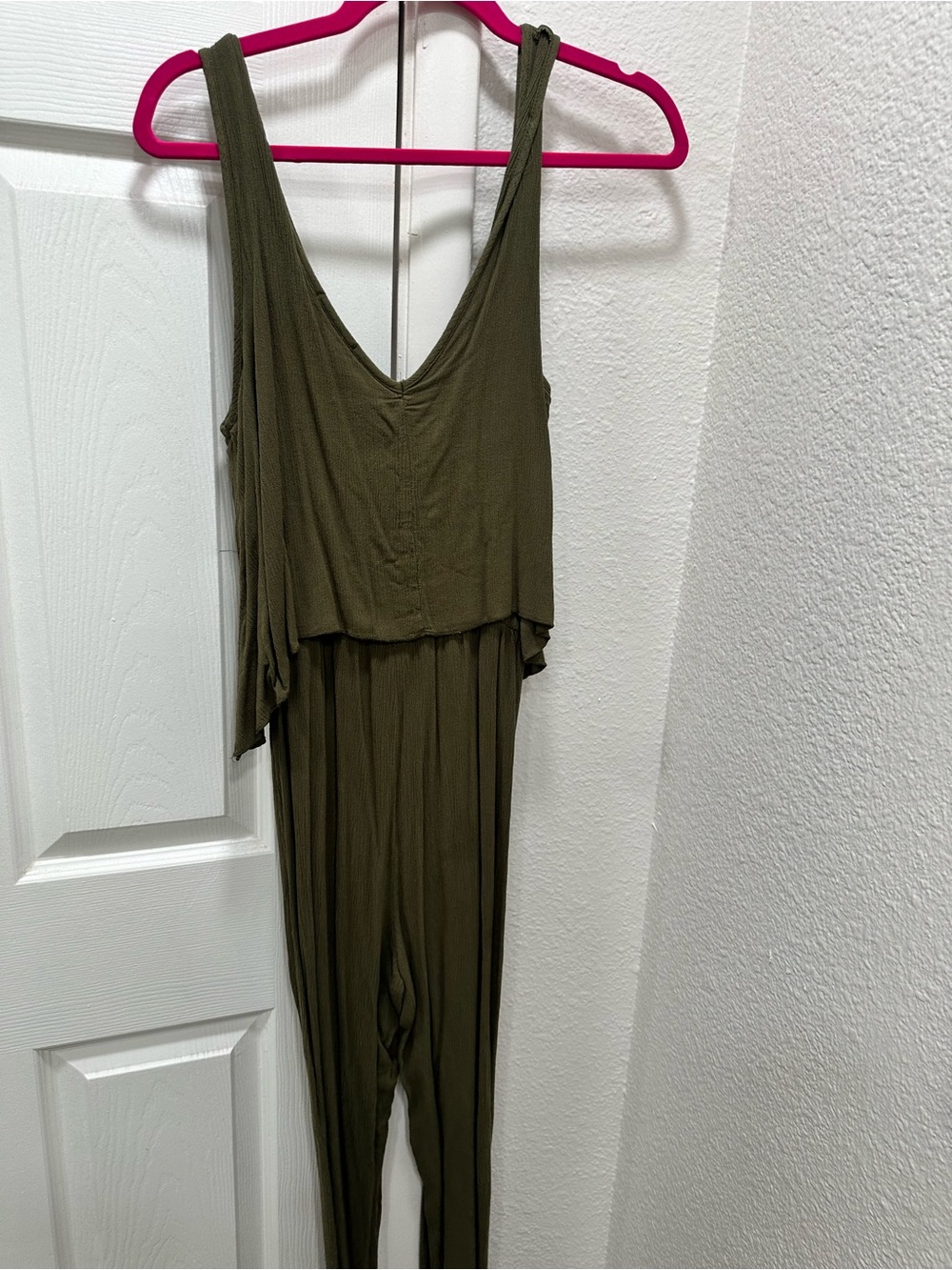 Charlotte Russe Olive Green Sleeveless Jumpsuit